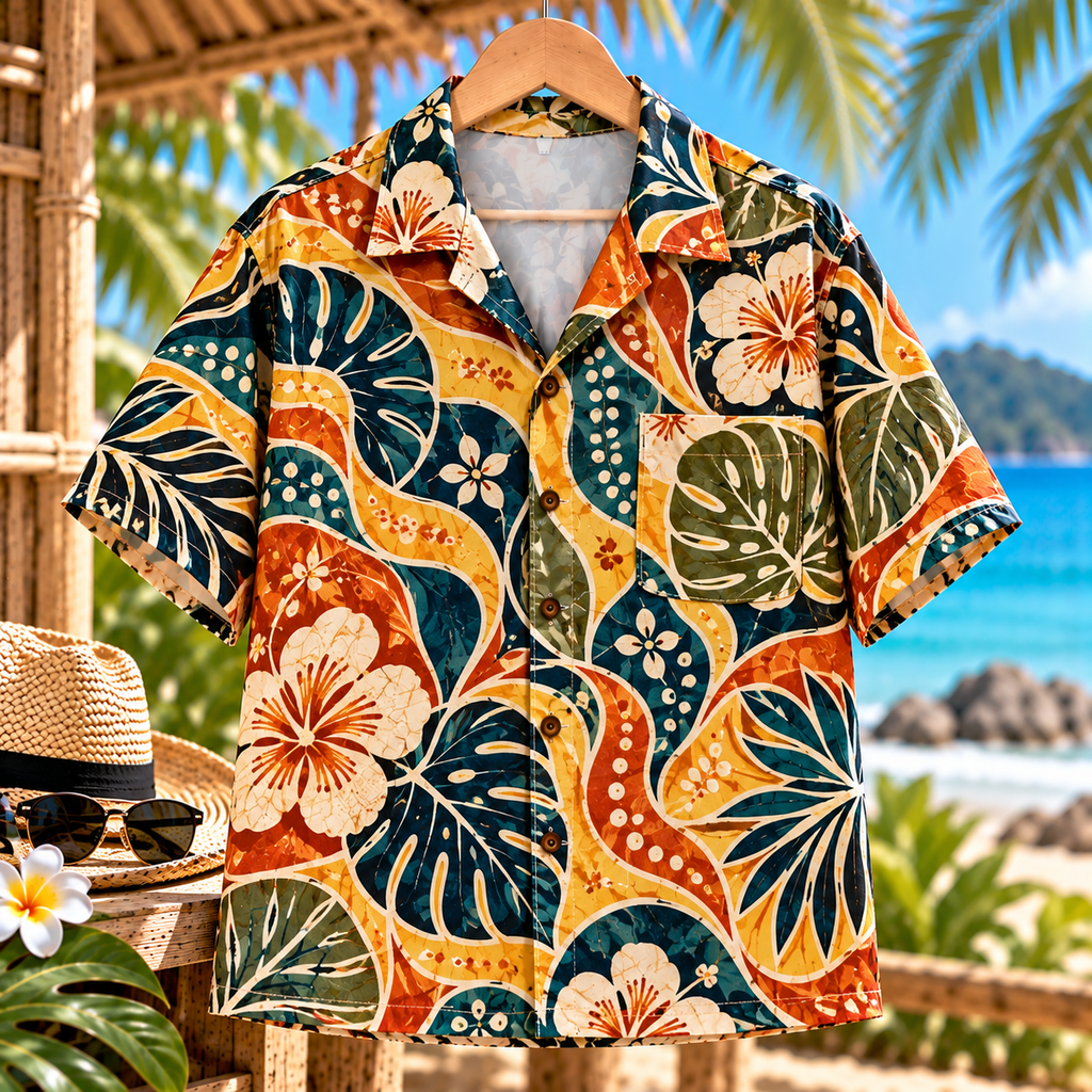 Hawaiian Shirts  ลายผ้าบาติกแบบเรโทร