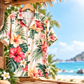 Hawaiian Shirts  ช่อดอกไม้เว้นสเปซ