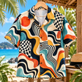 Hawaiian Shirts  ลายรูปทรงเรขาคณิตแบบบิดเบี้ยว (Distorted Shapes)