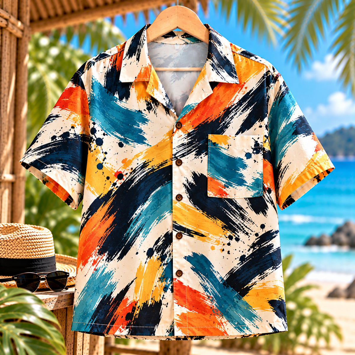 Hawaiian Shirts  ลายฝีแปรง (Brush Strokes)