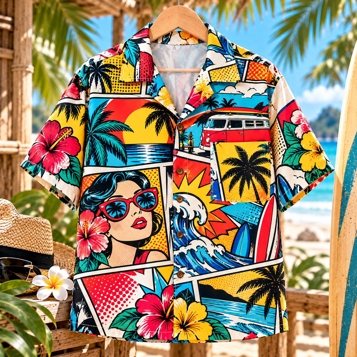 Hawaiian Shirts  ลายภาพป็อปอาร์ต (Pop Art)