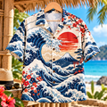 Hawaiian Shirts  ลายคลื่นทะเลสไตล์ญี่ปุ่น (The Great Wave)