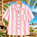 Shirts  ลายทาง ขาวชมพูอ่อนมินิมอล